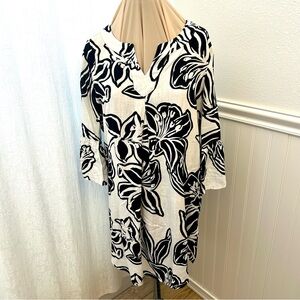 Ruby Rd. Black and White Floral Dress